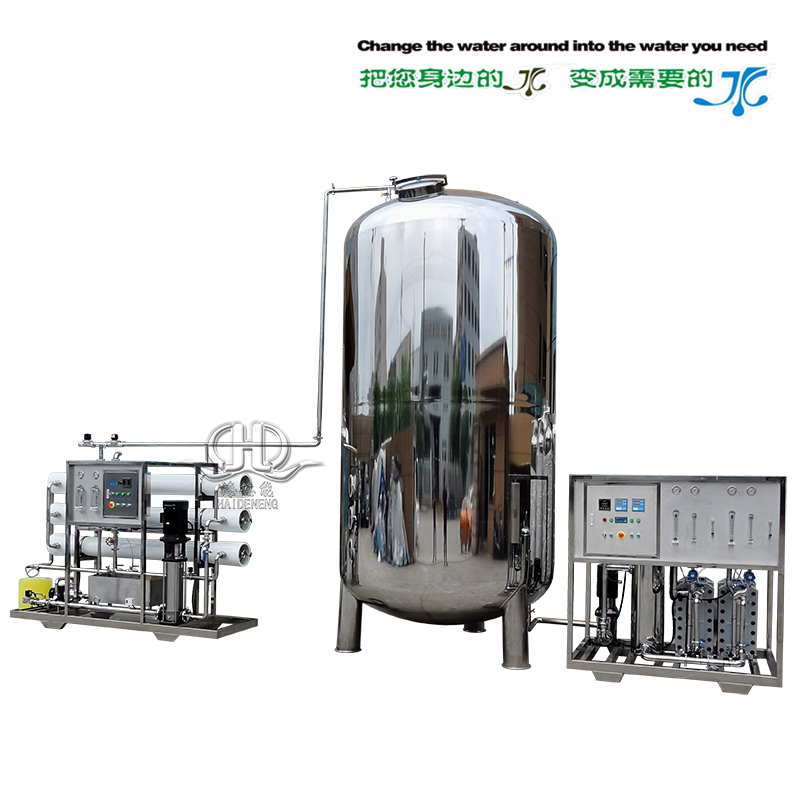 6噸全自動反滲透+EDI超純水設備帶10噸水箱